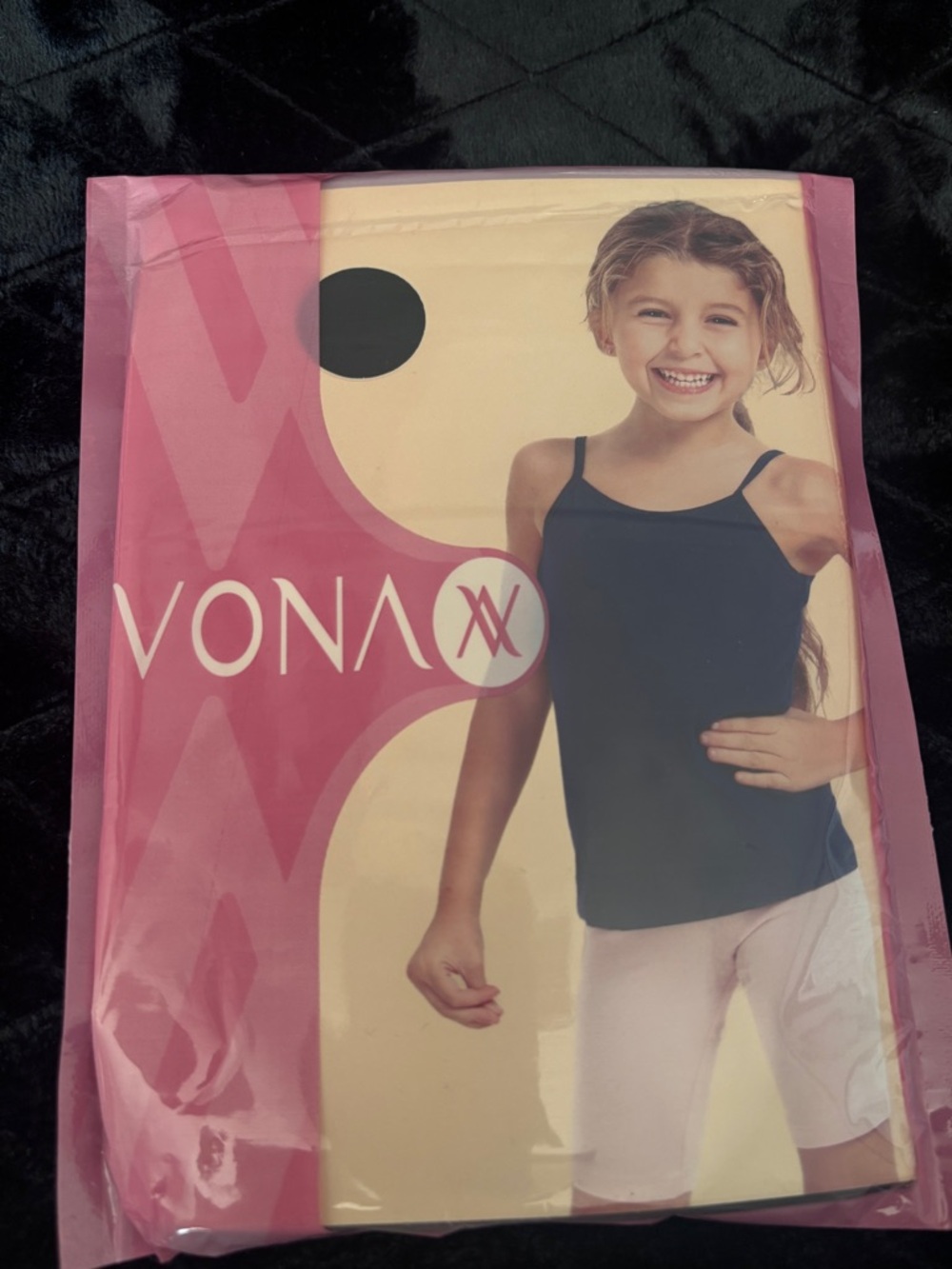 Girls' Black Tank Top 95% Cotton 5%Lycra . Size 12/13